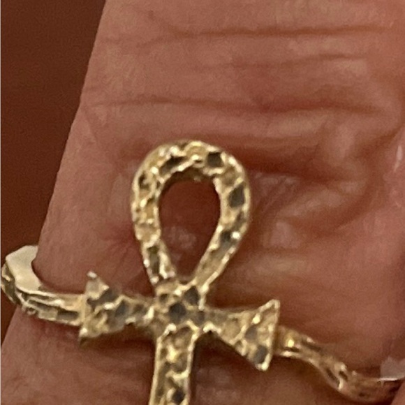 Vintage 14k gold Ankh Eternal life ring size 5.25 - Picture 5 of 9